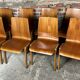 Scandinavian chairs (set of 8) in thermoformed beech from the 1960s.