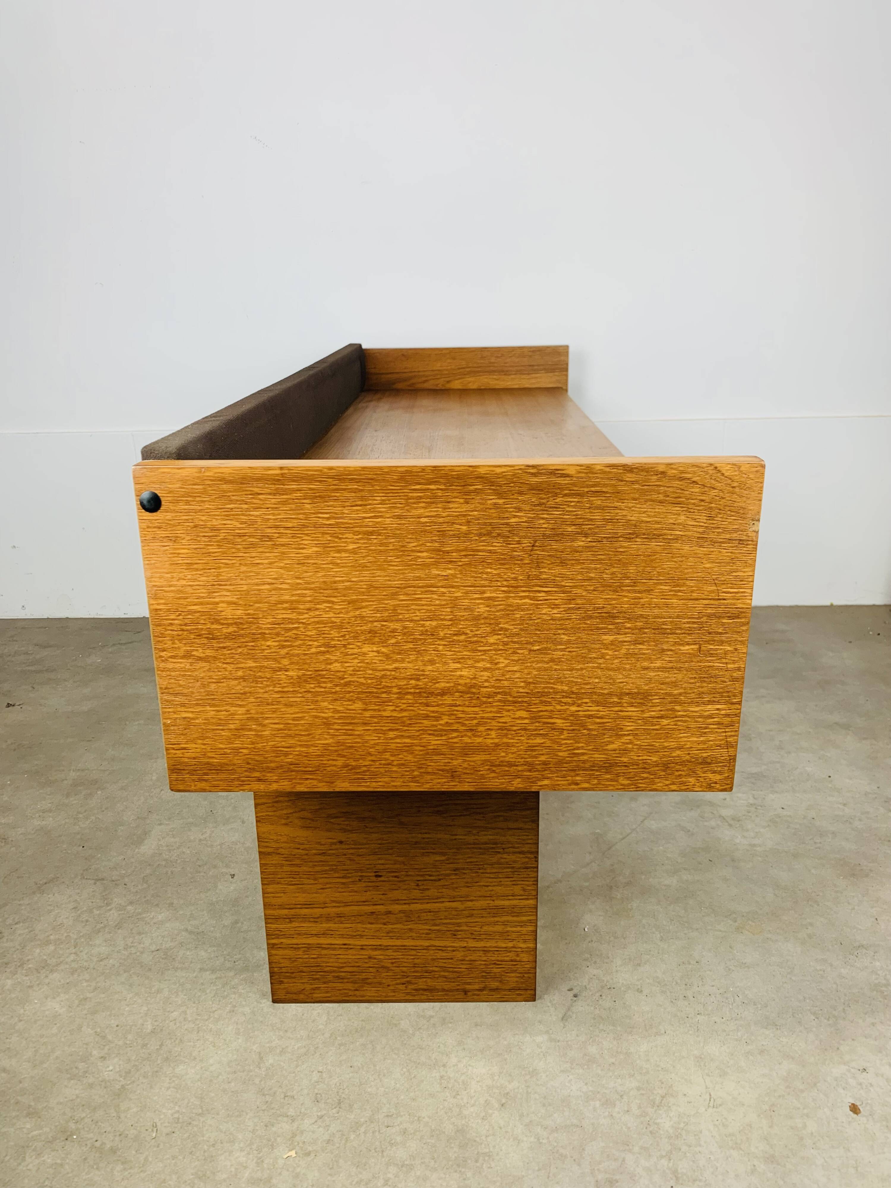 Vintage teak and aluminum sideboard, 1970s, TV stand, Scandinavian style