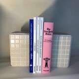Pair of beige and white bookends