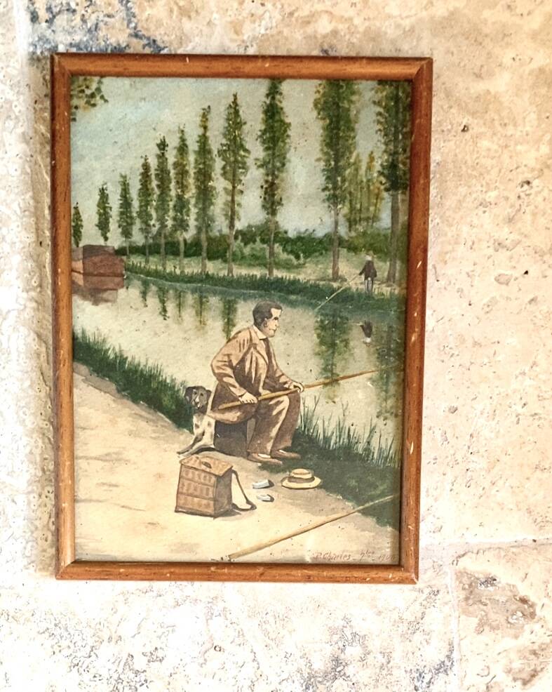 Painting from the 1900s, glass frame