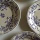 Plates flat earthenware sarregemines circa 1870 purple thorns
