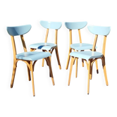 Set 4 chaises bistro modèle banane Luterma années 60
