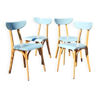 Set of 4 Luterma banana model bistro chairs from the 1960s.