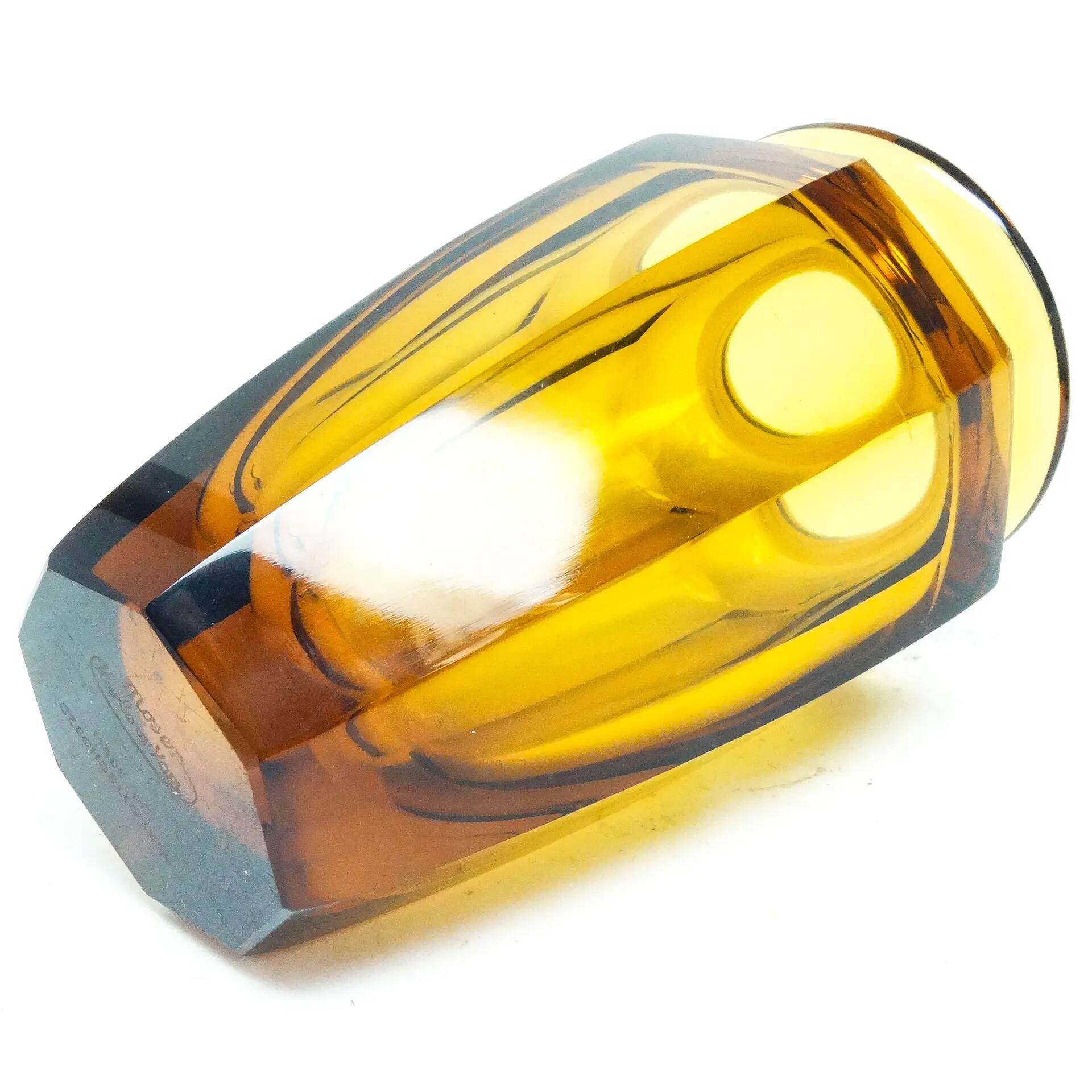 Art Deco vase, crystal, designed by J. Hoffmann, Czechoslovakia, 1930s