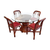 Table & chaises Maugrion Roche Bobois 1980