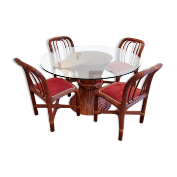 Maugrion table & chairs Roche Bobois 1980