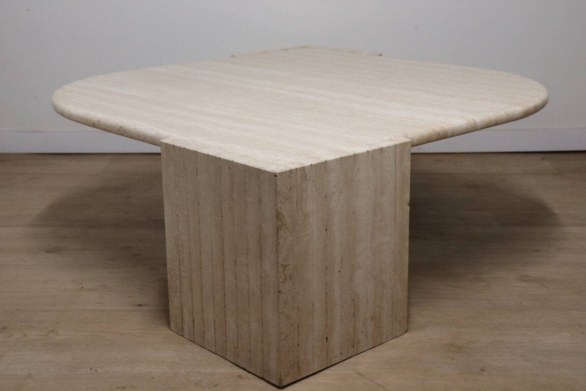 Travertine coffee table, 1980