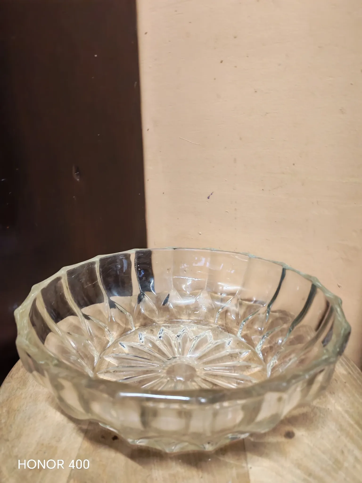 Cut glass salad bowl Poland 1960
