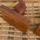 Wooden and bakelite bookends