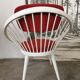 Swedish armchair circle Yngve Ekström, white and red