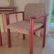2 fauteuils léopard / bois massif bordeaux