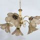 Mid-Century Modern Italian Glass and Brass Chandelier, 1960s