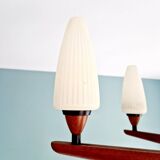 Large Scandinavian teak chandelier, Uno & Östen Kristiansson, 1960