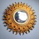 Vintage gilded resin sunburst mirror, 1960s