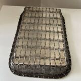 Woven silver metal bread basket