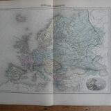 Old map of Europe - 1893