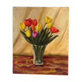 Canvas bouquet of tulips R.Jeunot