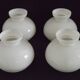 French vintage set of 4 white opaline glass lantern-style replacement shades.