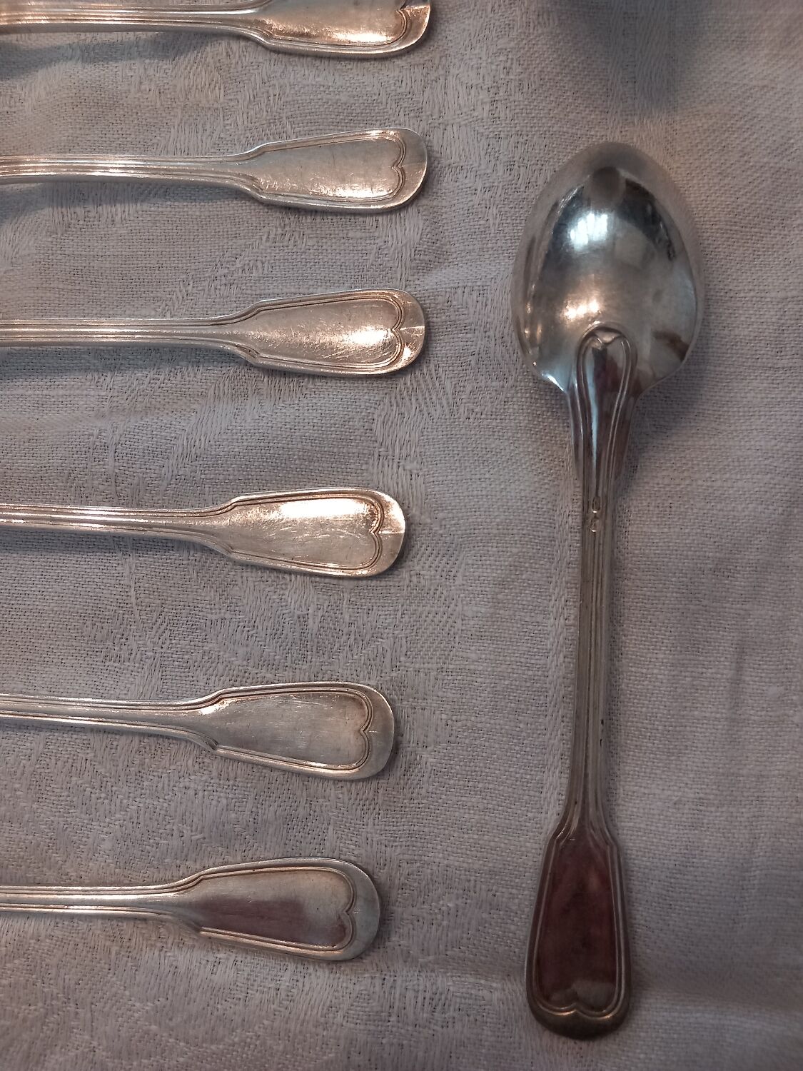 Cutlery set 37 pieces, silver metal