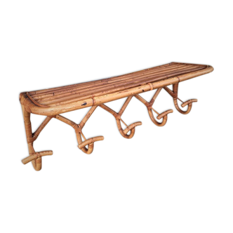 Vintage rattan coats holder