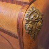 1925 sideboard with two doors, two drawers and beveled mirror, marble top