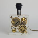 Resin lamp with inclusions by Pierre Giraudon