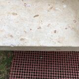 Asymmetrical coffee table design 80s in Mactan stones, travertine by Magnussen Ponte.