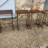 4 pull-out tables wood 1900