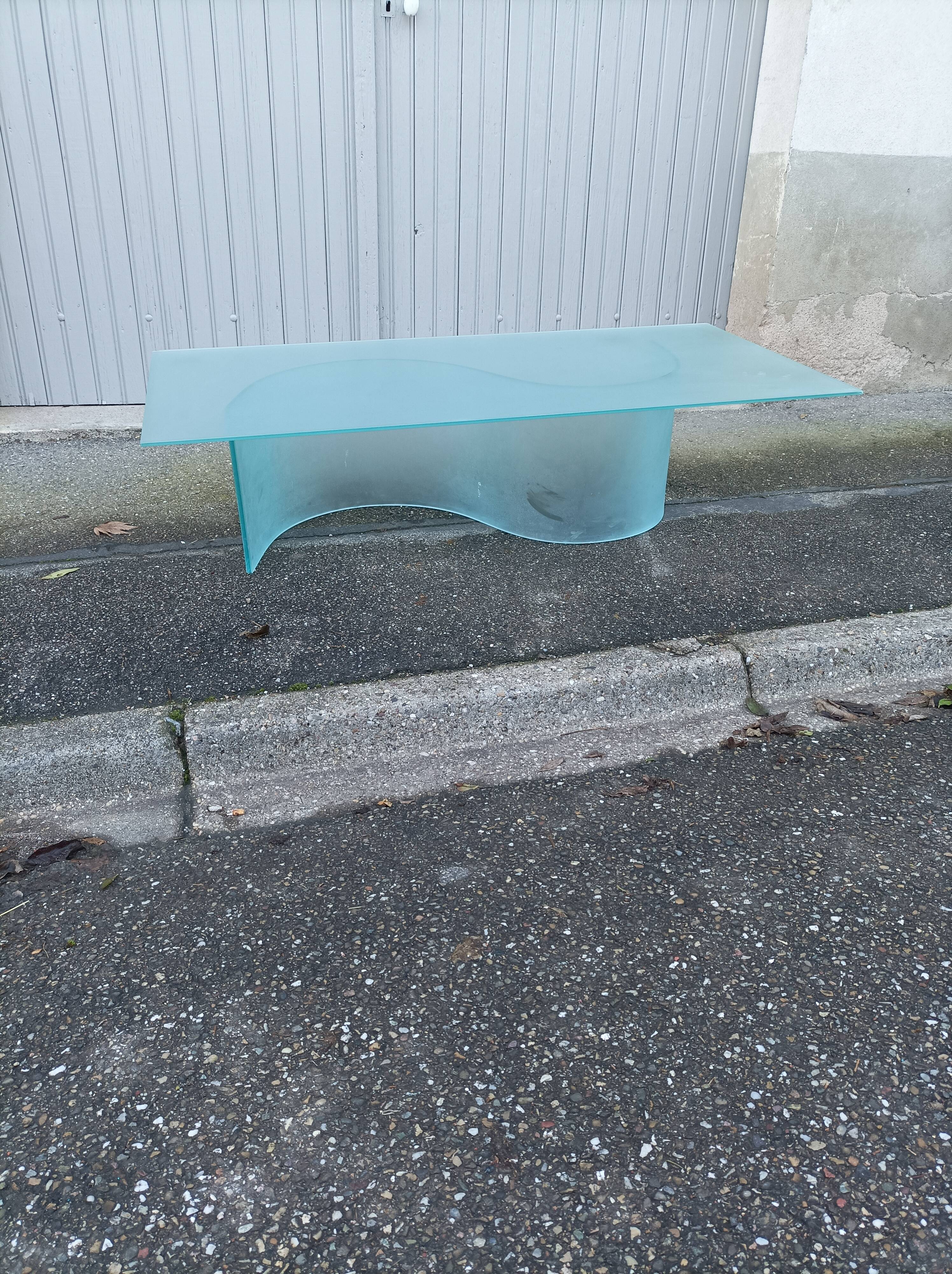 Vintage opaque glass coffee table