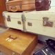 Old wooden suitcase