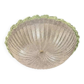 Traditional Italian White Graniglia" Budino"Murano Glass Flush Mount in 70'