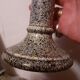 Duo of gres-style ceramic candle holders