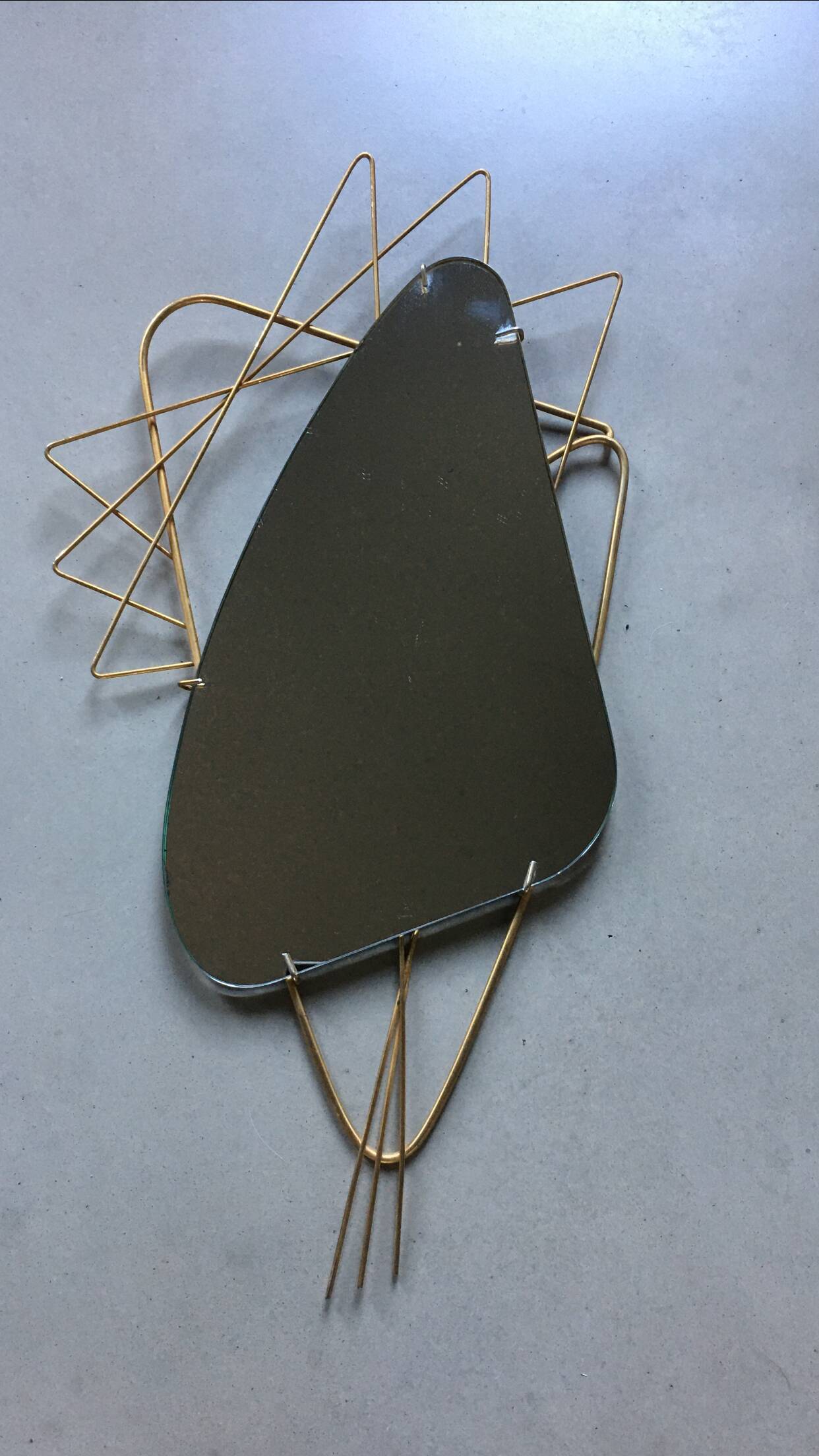 Vintage gold metal mirror 33x61cm