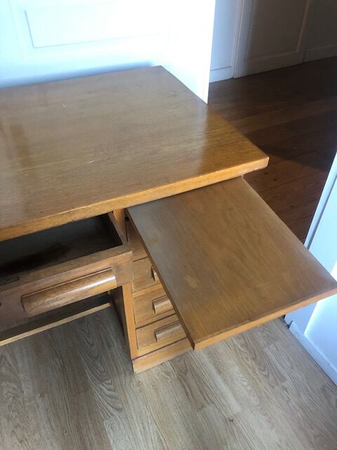 Vintage wooden desk 5 drawers