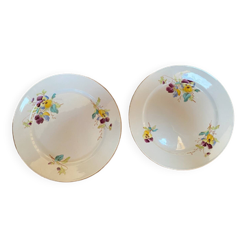 Lot de 2 assiettes à dessert polychromes Sarreguemines