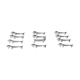 Silver metal dogs, 12 knife holders excellent condition