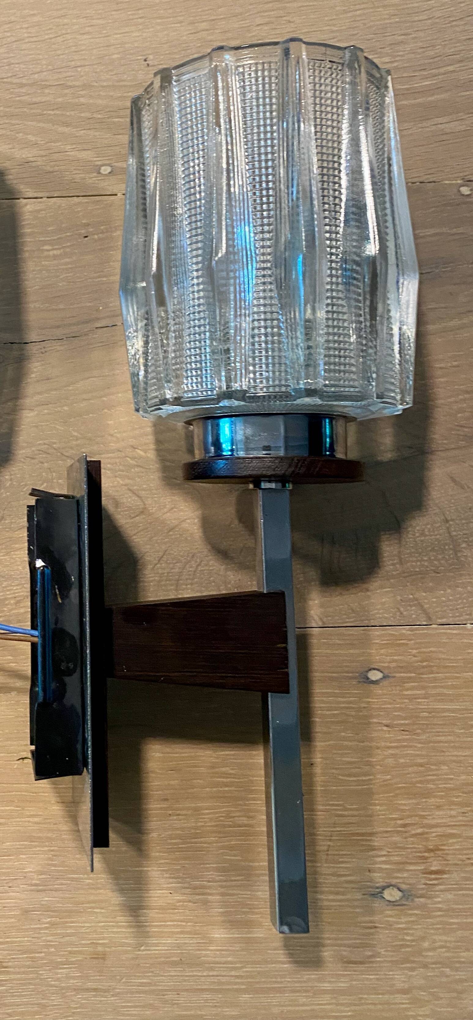 Pair of Mid-century Scandinavian Brutalist wall lights (1960s-70s)