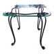 1950s coffee table in wrought iron and glass top