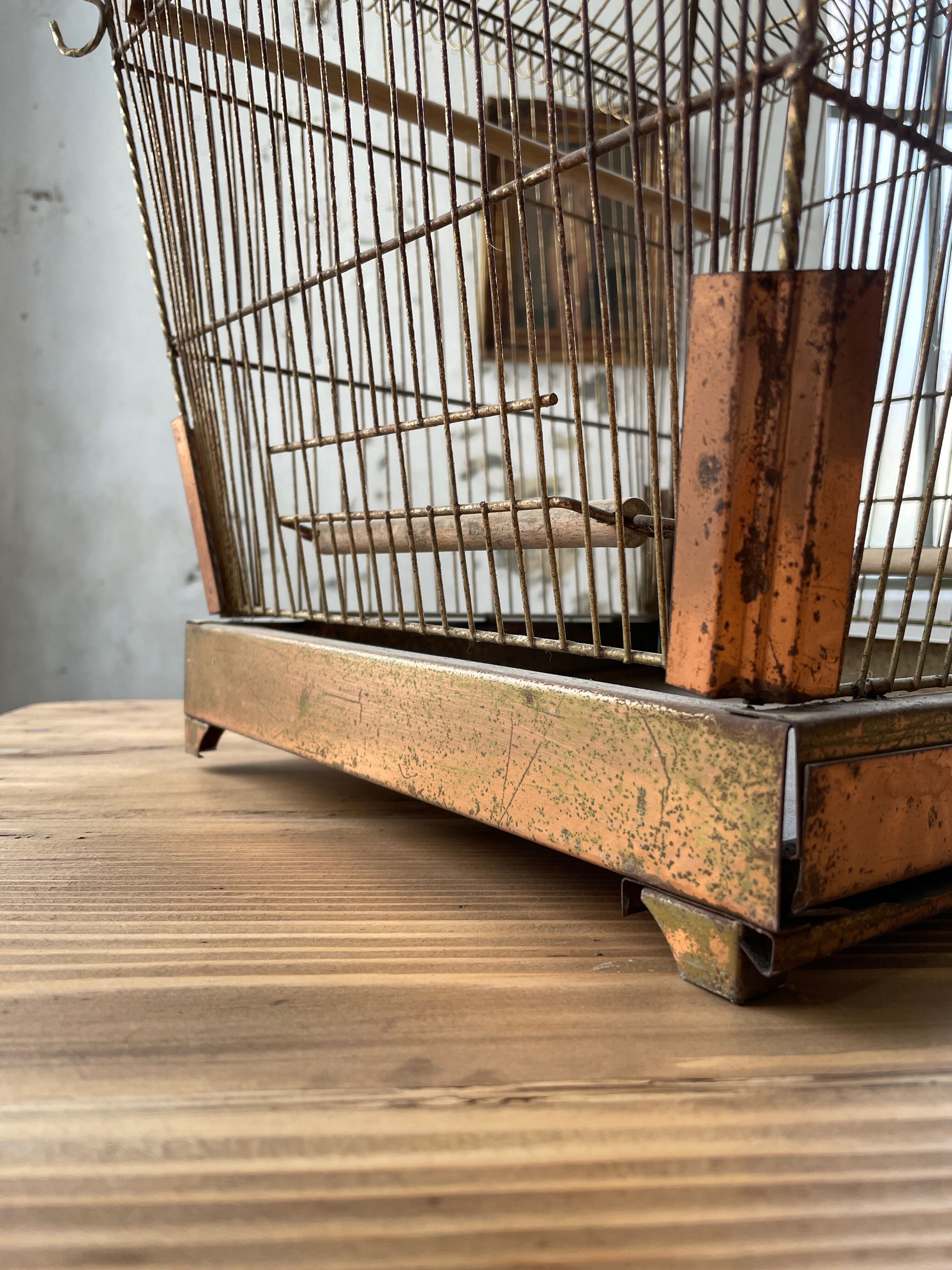 Vintage gold metal cage