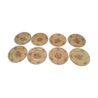 Set of 8 flat plates KG Lunéville