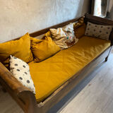 Walnut boat sofa 1950