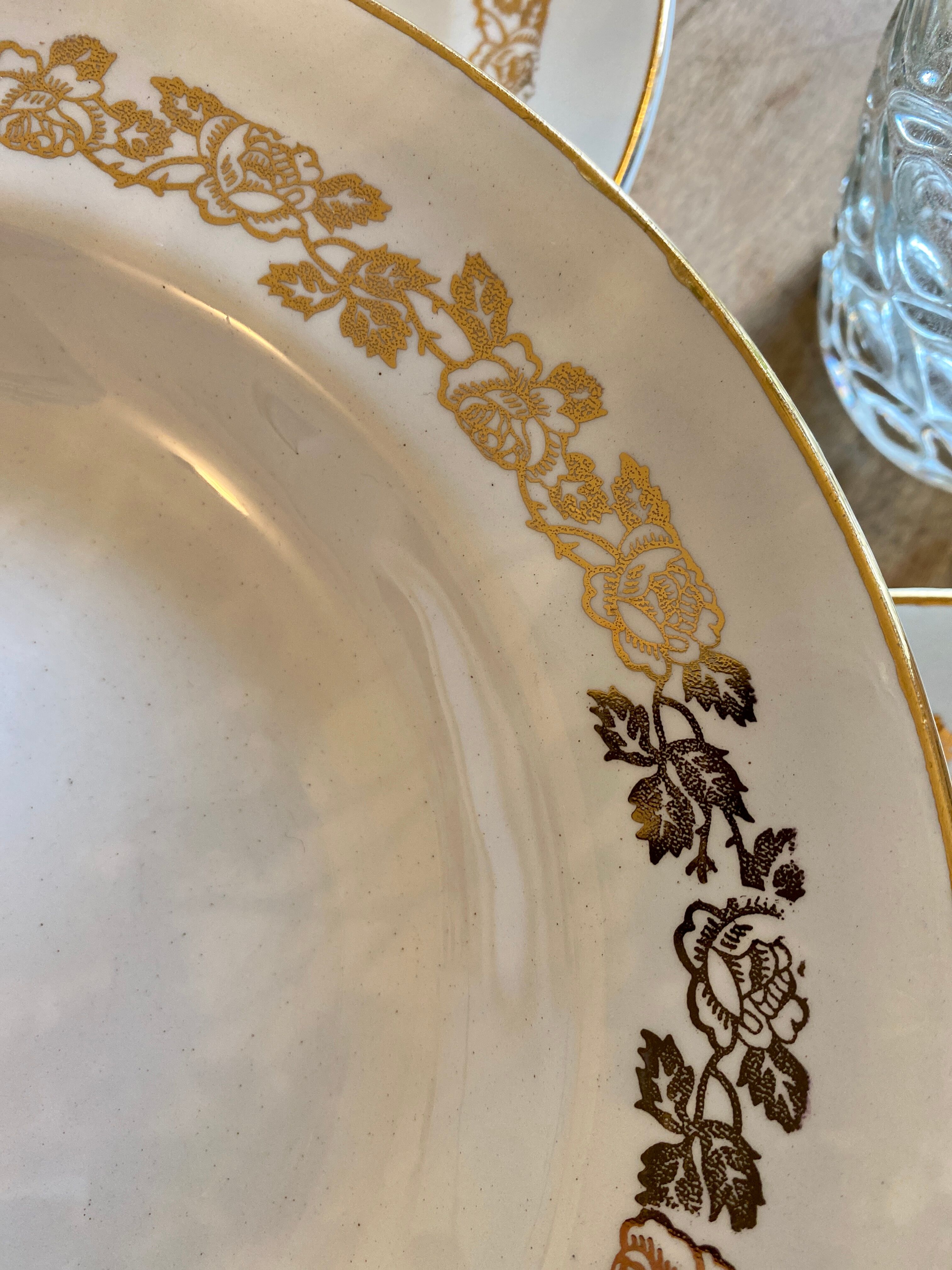 Set of 6 vintage hollow plates Moulin des Loups