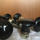 Set of black bakelite door handles