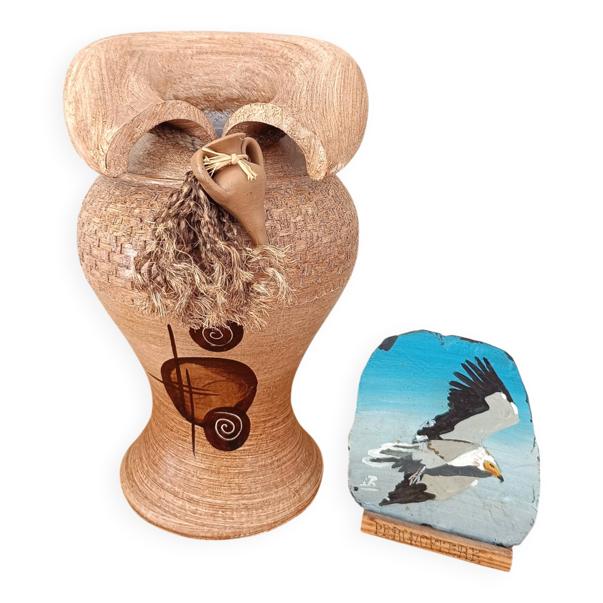 Decorative terracotta vase