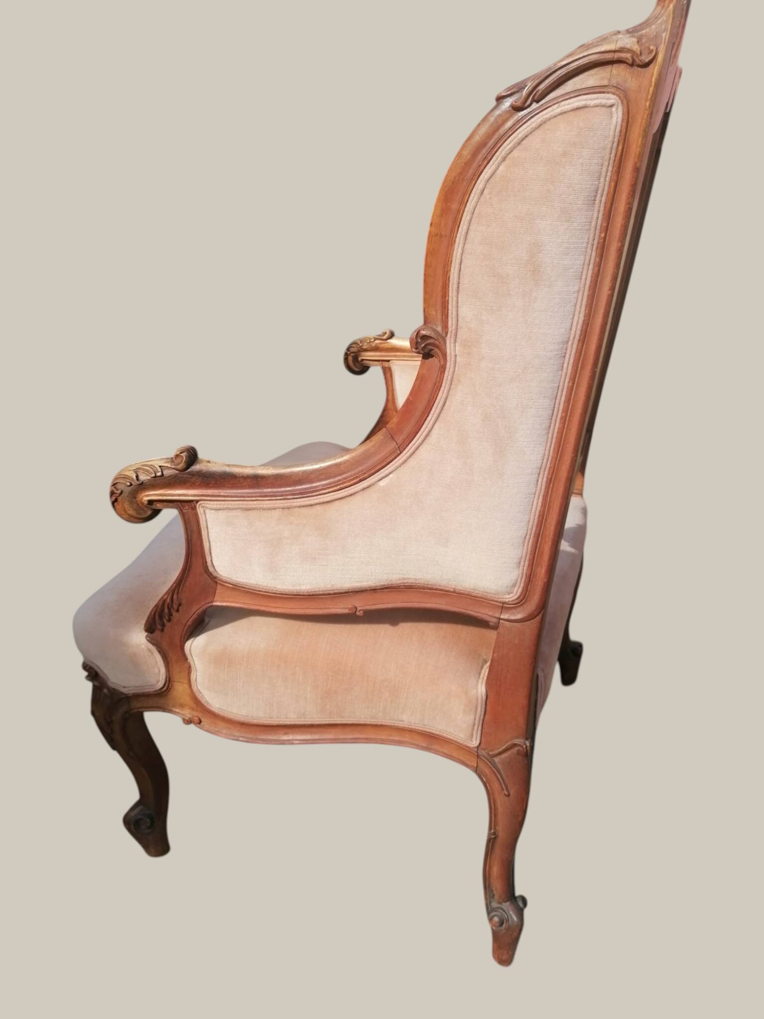 Salon Rocaille / Rococo - 2 fauteuils & 2 chaises - Noyer XIXe