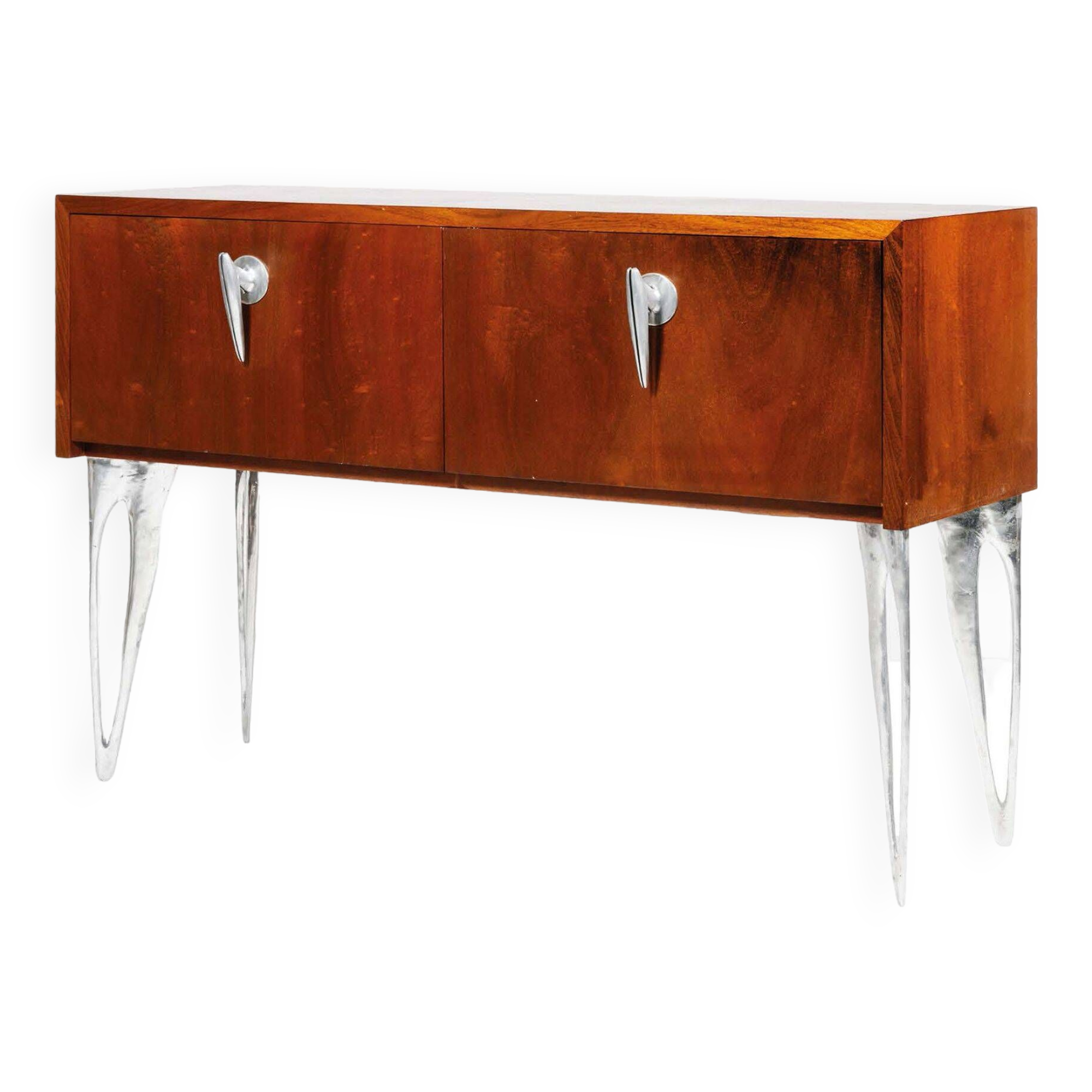 Sideboard from studio wunderkammer in rosewood and cast aluminum