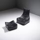 Stunning lounge chair The Rock in black leather by Gerard Van Den Berg - Montis
