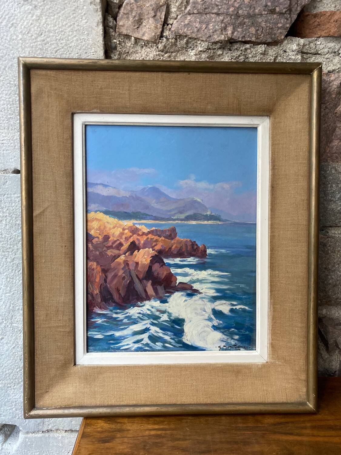 Framed “Cap Ferrat” oil painting