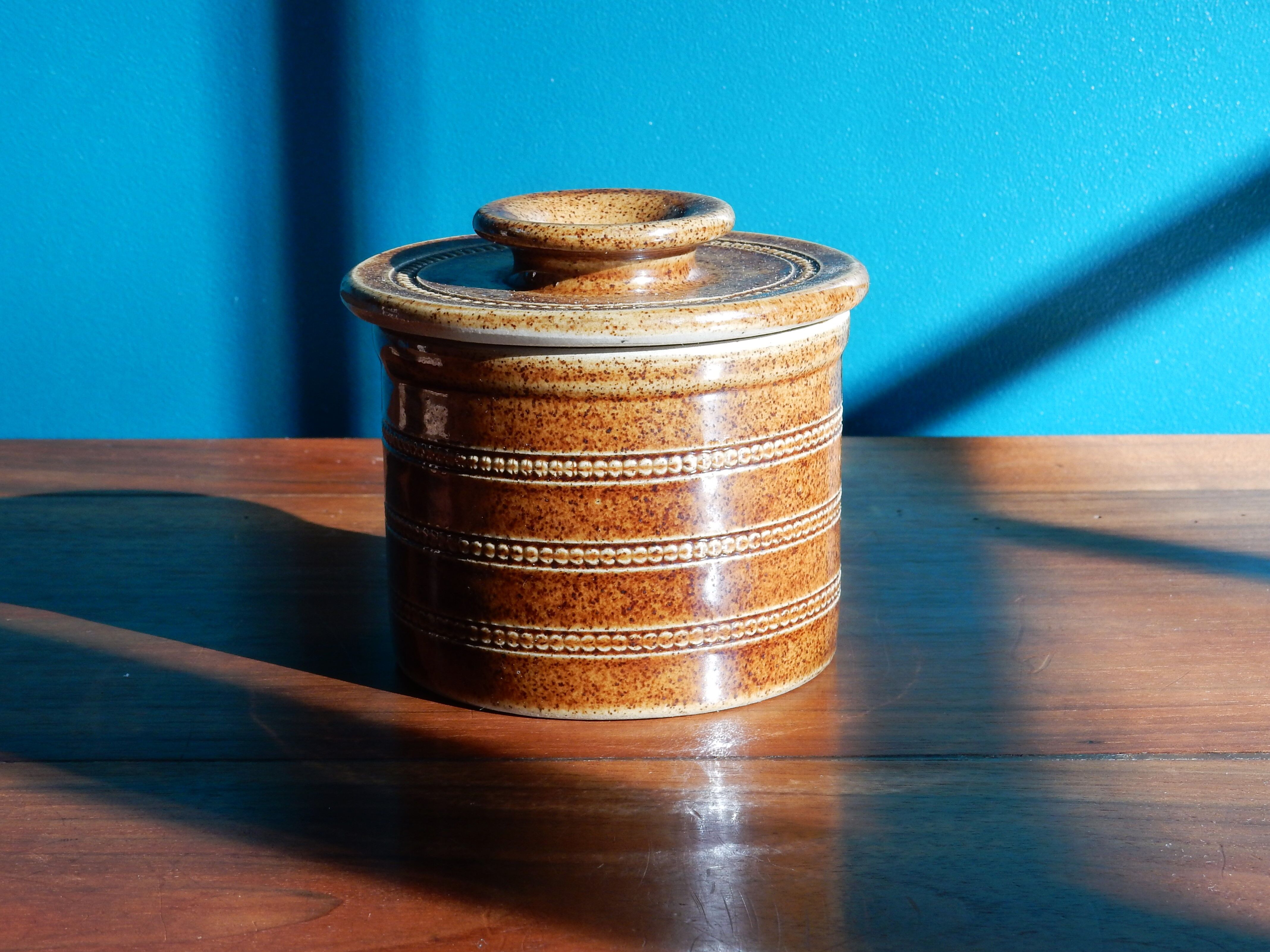 Vintage butter dish in Berry stoneware