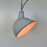 Industrial Grey Enamel Factory Pendant Lamp, 1960s